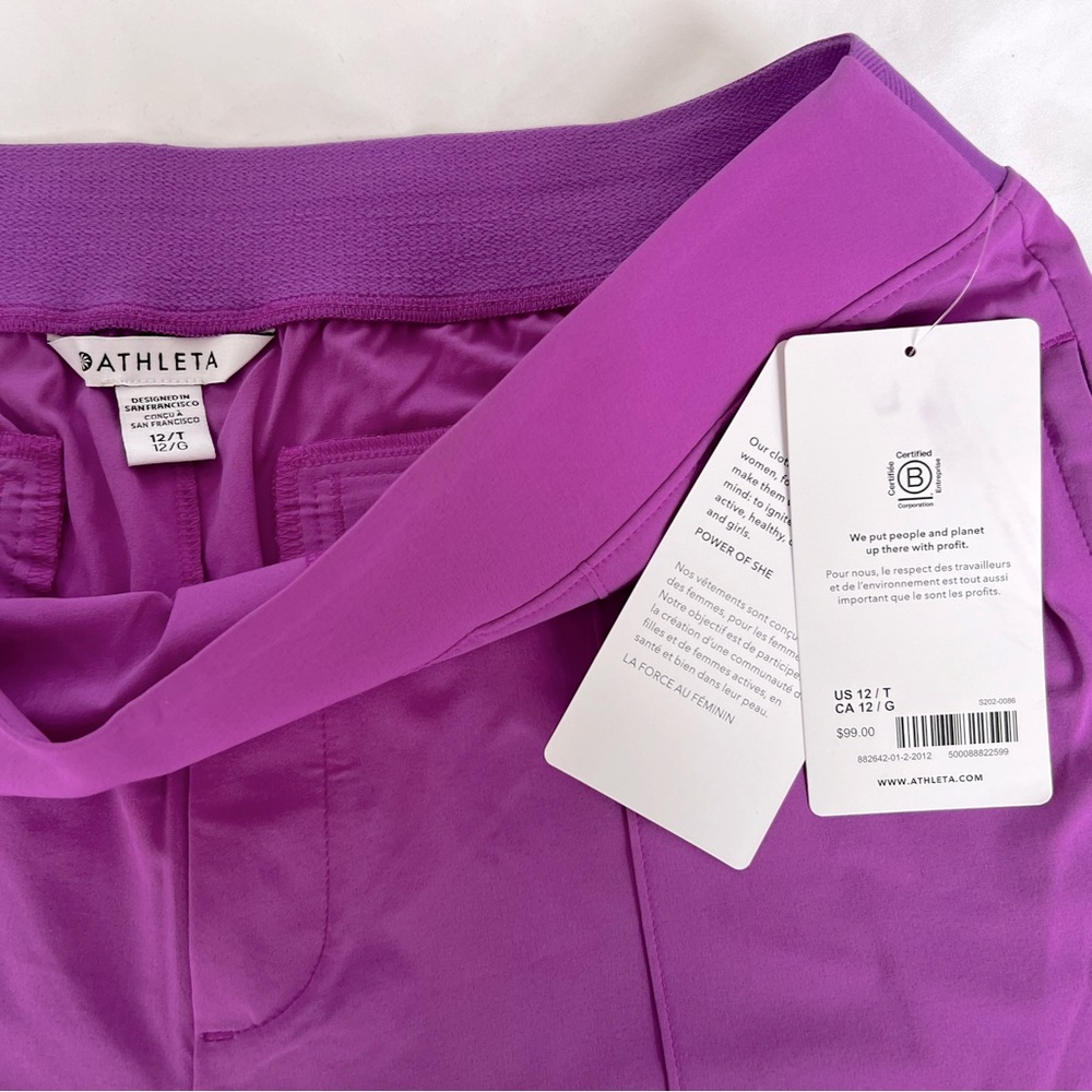 NWT Athleta Brooklyn Heights Slim Pant sz 12 T DISCONTINUED COLOR Jazzy Purple